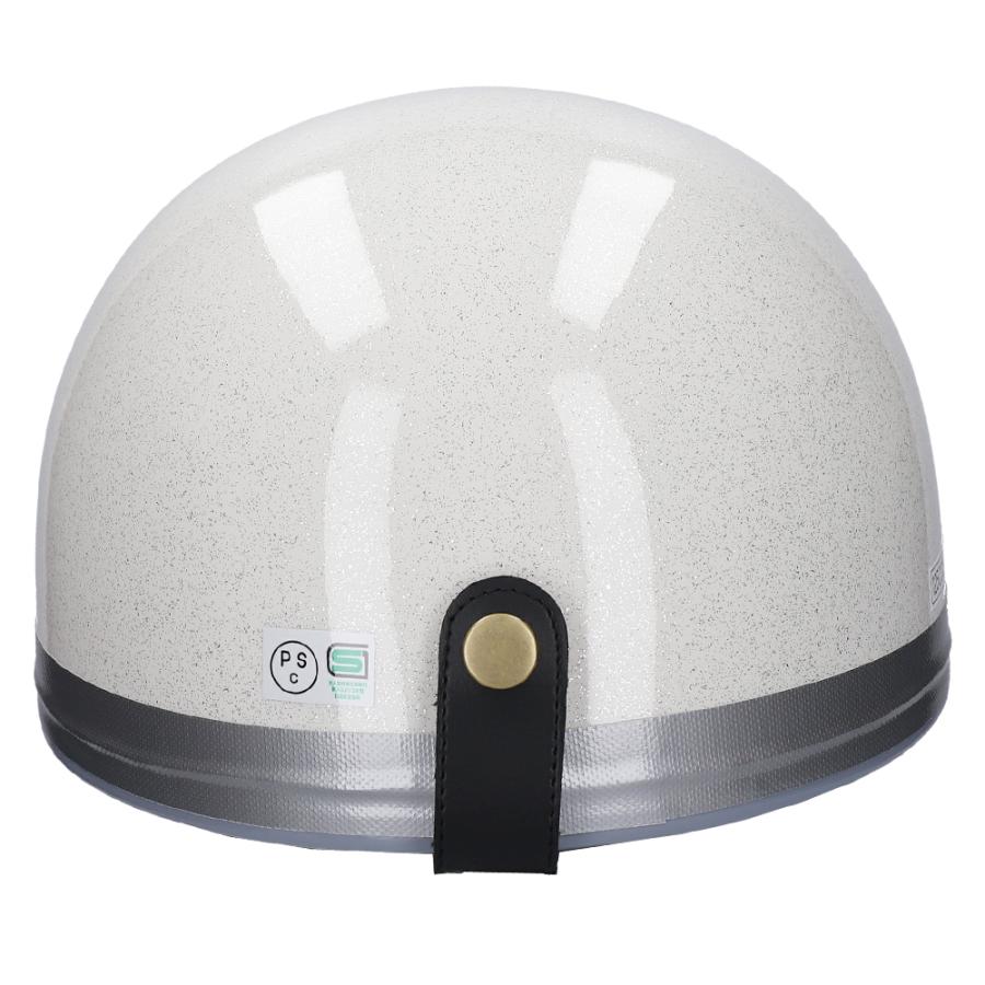 ドリームコルク半キャップヘルメット メタルホワイト ラメ有り SG規格