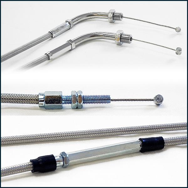 ハイスロキット用 アクセルワイヤー 引き・戻し  2本セット ステンメッシュアウター  700mm-1300mm |  | 01