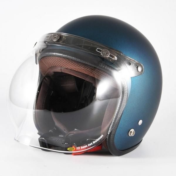 72JAM 開閉式 コンビニエントフリップアップ一体型 バブルシールド [フラッシュミラー ライトスモーク]  ジェットヘルメット JCBN-03 |  | 05