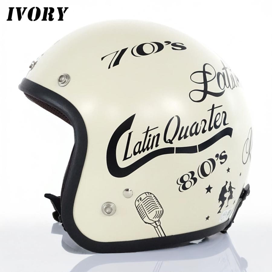 ヘルメット ジェット バイク ジャムテックジャパン 72JAM JJ-28 Latin Quarter ラテンクォーター ブラック アイボリー SG規格 全排気量対応 | 72JAM JET HELMET | 07