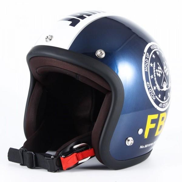 72JAM ジェットヘルメット&シールドセット F.B.I. - ブルーブラック