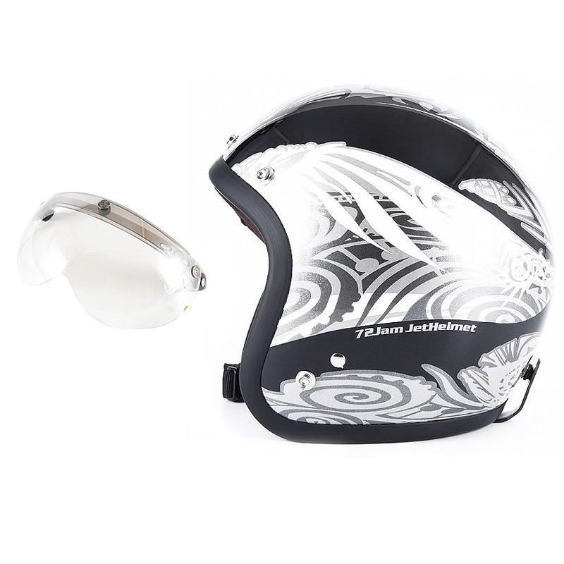 72JAM ジェットヘルメット&シールドセット NATIVE - ブラック  フリーサイズ:57-60cm未満 +開閉式シールド  APS-02  JJ-15 | ブランド登録なし