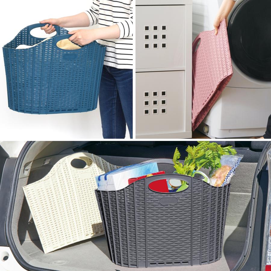 ランドリーバスケット 折りたためる 洗濯かご ランドリーバッグ おしゃれ 持ち運び 防水 折りたたみ コンパクト 収納 seiei | 清水産業 | 18