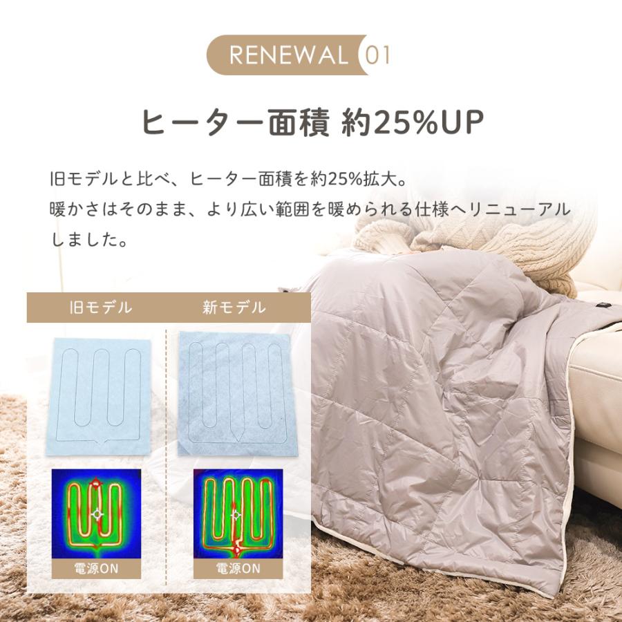 電熱ブランケット 膝掛け めちゃヒート(R)大判サイズ あったか毛布