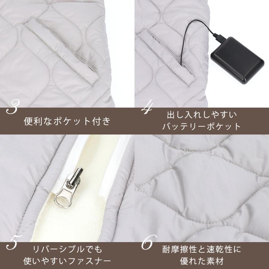 電熱ベスト リバーシブル めちゃヒート(R)レディース メンズ 男女兼用 最高72℃ 最長14時間持続 3段階温度調整 インナーベスト 防寒 電熱 PSE認証 洗濯可能 | めちゃヒート | 14