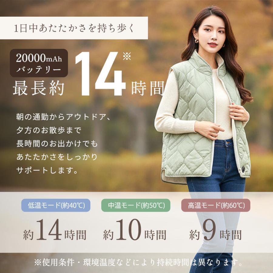 電熱ベスト リバーシブル めちゃヒート(R)レディース メンズ 男女兼用 最高72℃ 最長14時間持続 3段階温度調整 インナーベスト 防寒 電熱 PSE認証 洗濯可能 | めちゃヒート | 11
