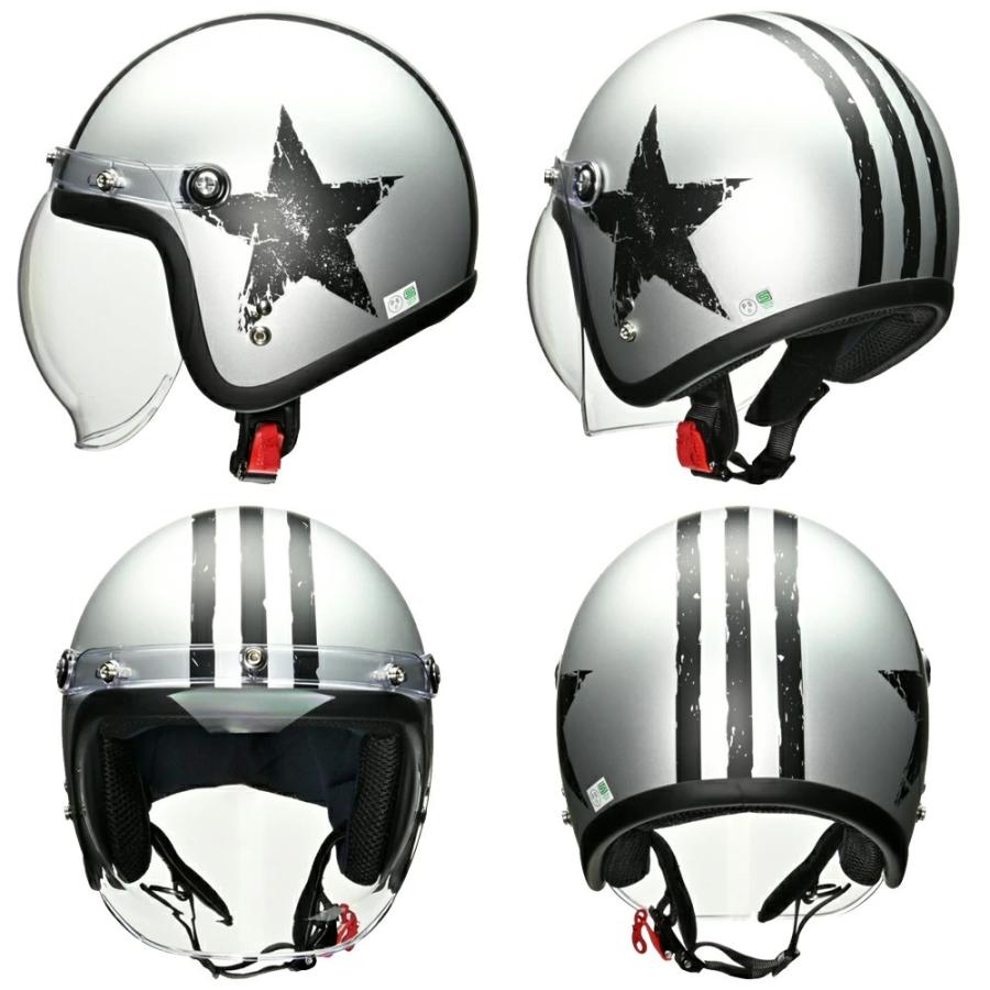 バイクヘルメット ジェットヘルメット ミラーバブルシールドセット フリーサイズ 57-60cm LEAD リード工業 メンズ レディース 男女専用 SG規格 全排気量対応 | リード工業 | 04