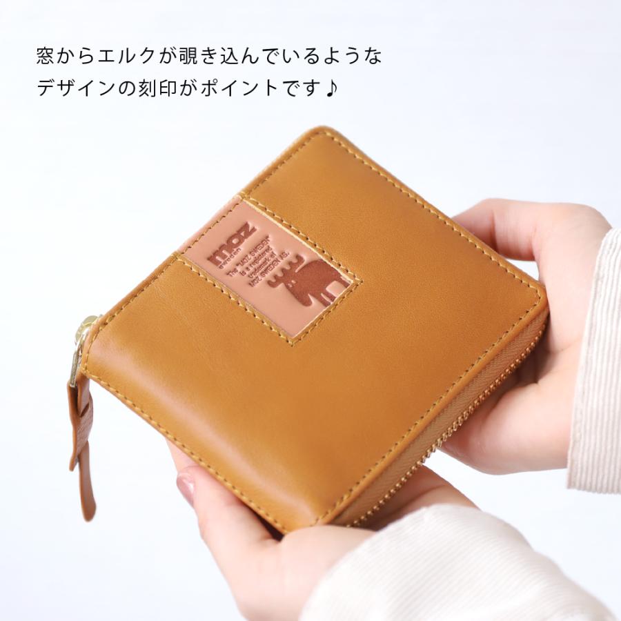 二つ折り財布 コンパクト 小さい ミニ財布 薄い 小銭入れ FLOWER サイフ ウォレット レディース メンズ 大人 ブランド おしゃれ 北欧 レザー | moz | 02