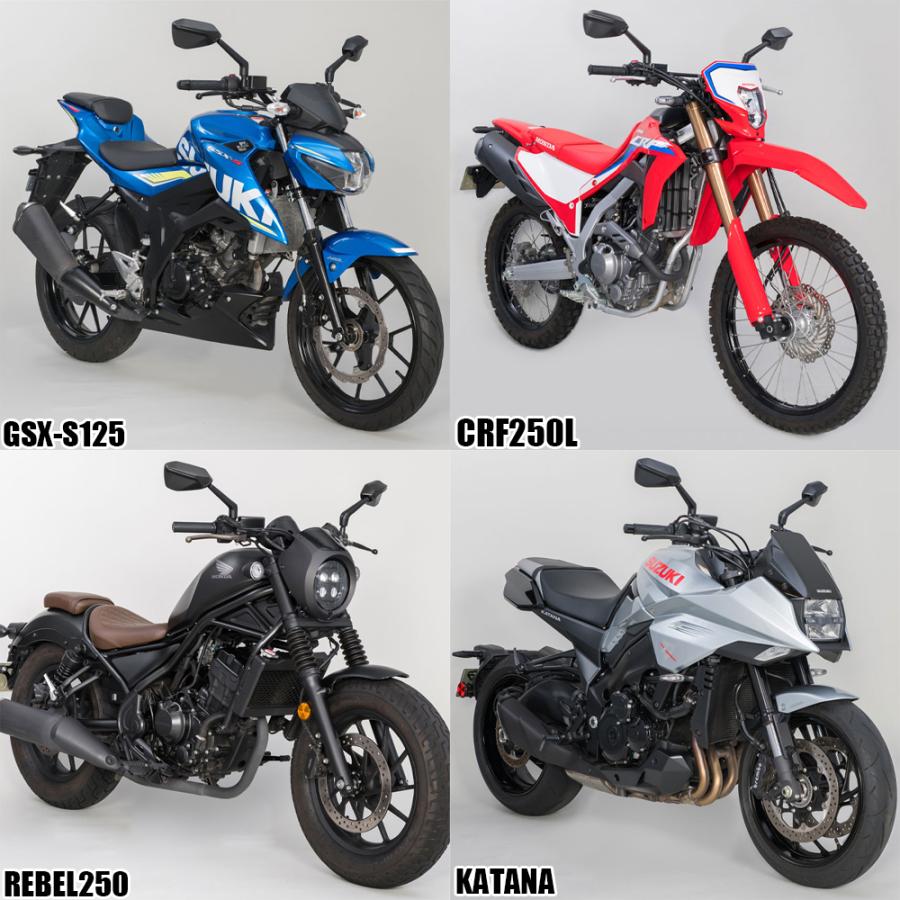 TANAX リッジミラー ハンドルマウントミラー  ブラック シルバー鏡 左右別型 片側1本 NA-001 正ネジ 10mmタナックス  ナポレオン | NAPOLEON | 07