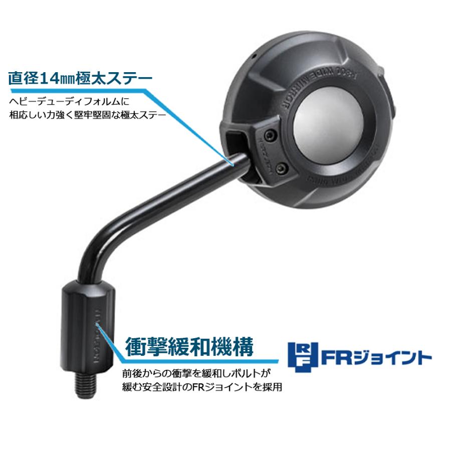 TANAX プロテクトミラー ハンドルマウントミラー  ブラック シルバー鏡 左右共通 片側1本 NA-003 正ネジ 10mmタナックス  ナポレオン | NAPOLEON | 03