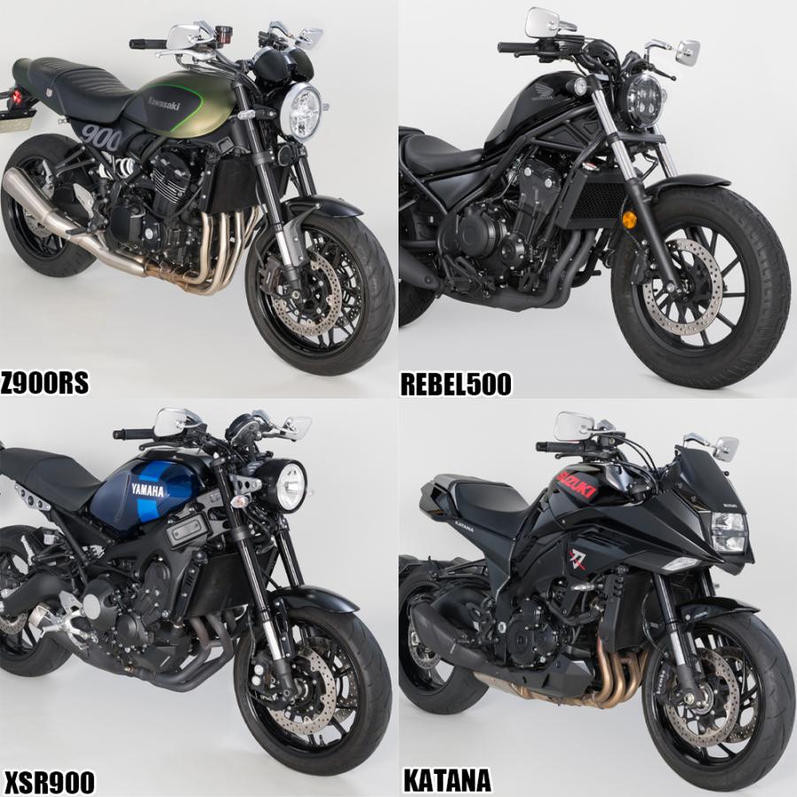 TANAX バレンT.T.ミラーEX ハンドルマウントミラー  クロームメッキ ブラック シルバー鏡 左右共通 片側1本 NA0 正 逆ネジ 10mmタナックス  ナポレオン | NAPOLEON | 07