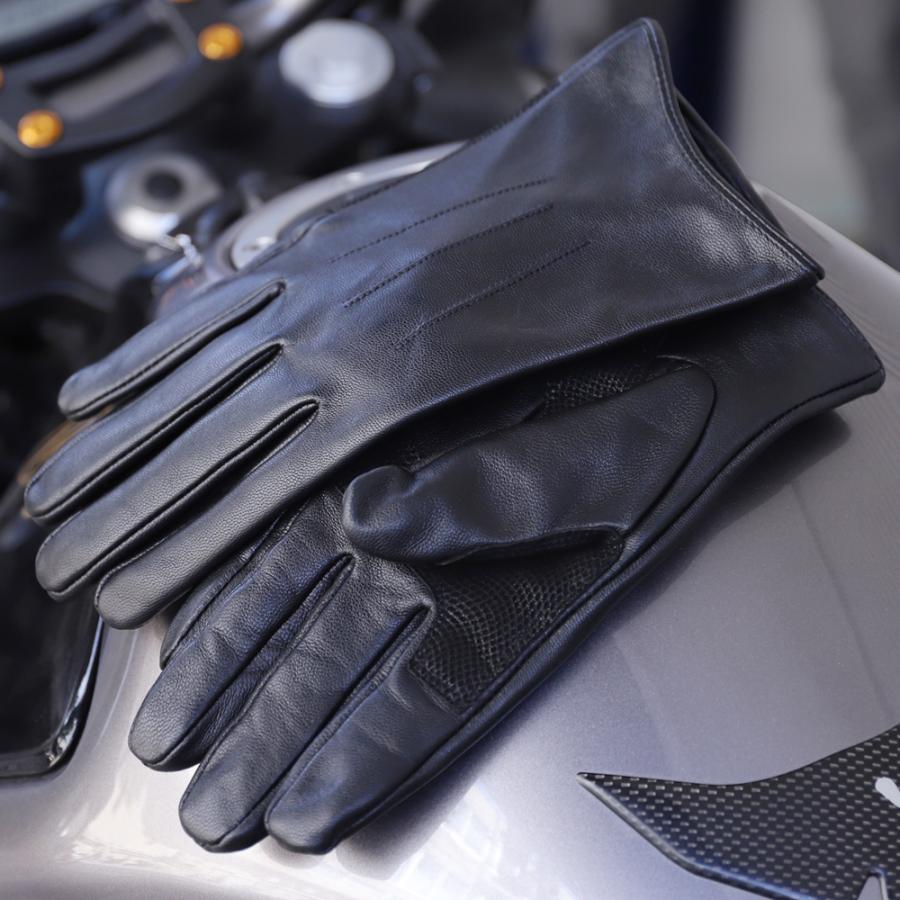 バイク グローブ レザー 冬 革 手袋 ゴートスキン 秋冬 スマートフォン対応 男性用 山羊革 メンズ バイク 車 |  | 10