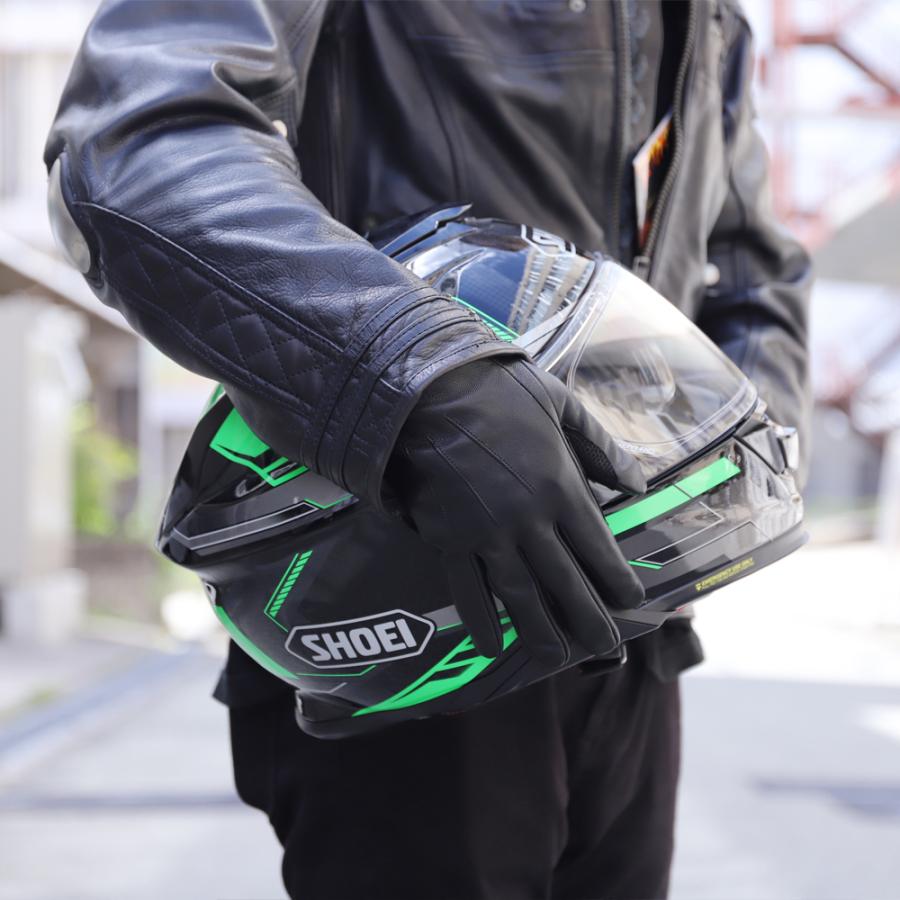 バイク グローブ レザー 冬 革 手袋 ゴートスキン 秋冬 スマートフォン対応 男性用 山羊革 メンズ バイク 車 |  | 07