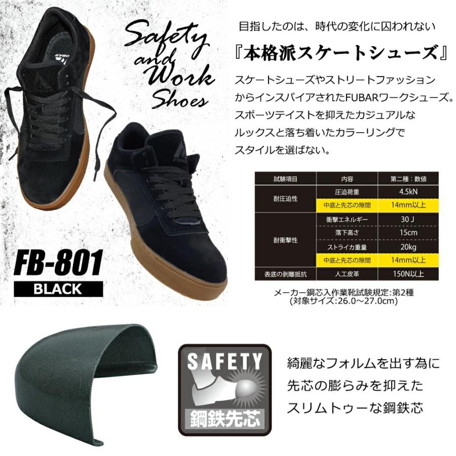 スケートシューズ 安全靴 バイク ライディングシューズ  メンズ レディース 男性用 女性用 セイフティシューズ 安全スニーカー 作業靴 ローカット | FUBAR | 04