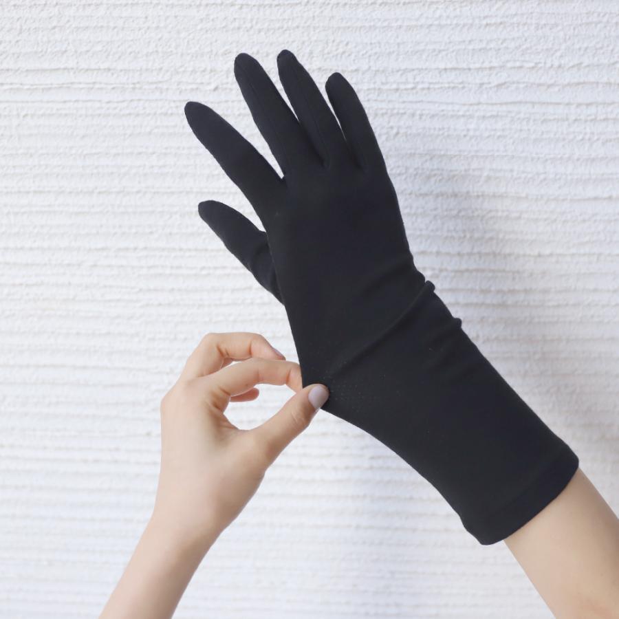 アームカバー 熱中症対策グッズ 暑さ対策 紫外線カット メッシュ スベリ止め付 セミロング 手袋 おたふく手袋 虫よけ 速乾 UVカット ブラック |  | 06