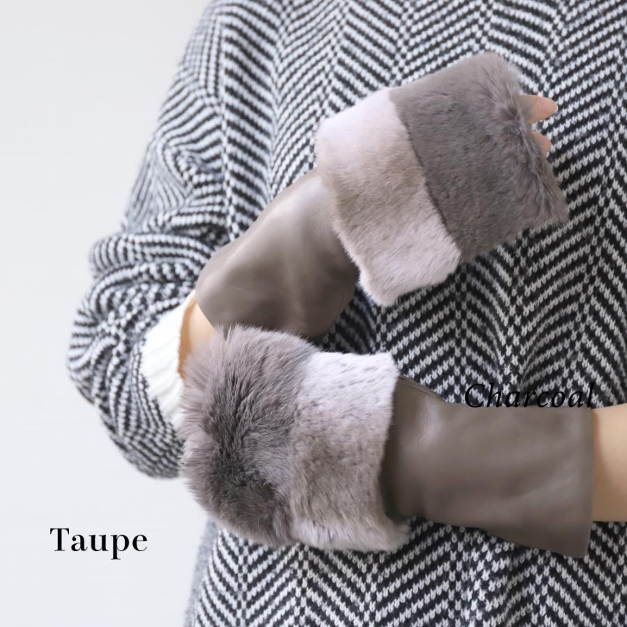 革手袋 レディース スマホ対応 ラビットファー 裏地カシミヤ100％ ピアッツァインモーダ 羊革 レザーグローブ CS |  | 05