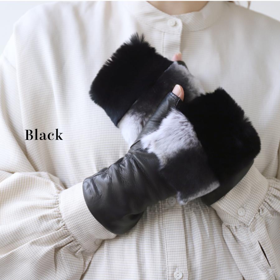 革手袋 レディース スマホ対応 ラビットファー 裏地カシミヤ100％ ピアッツァインモーダ 羊革 レザーグローブ CS |  | 06