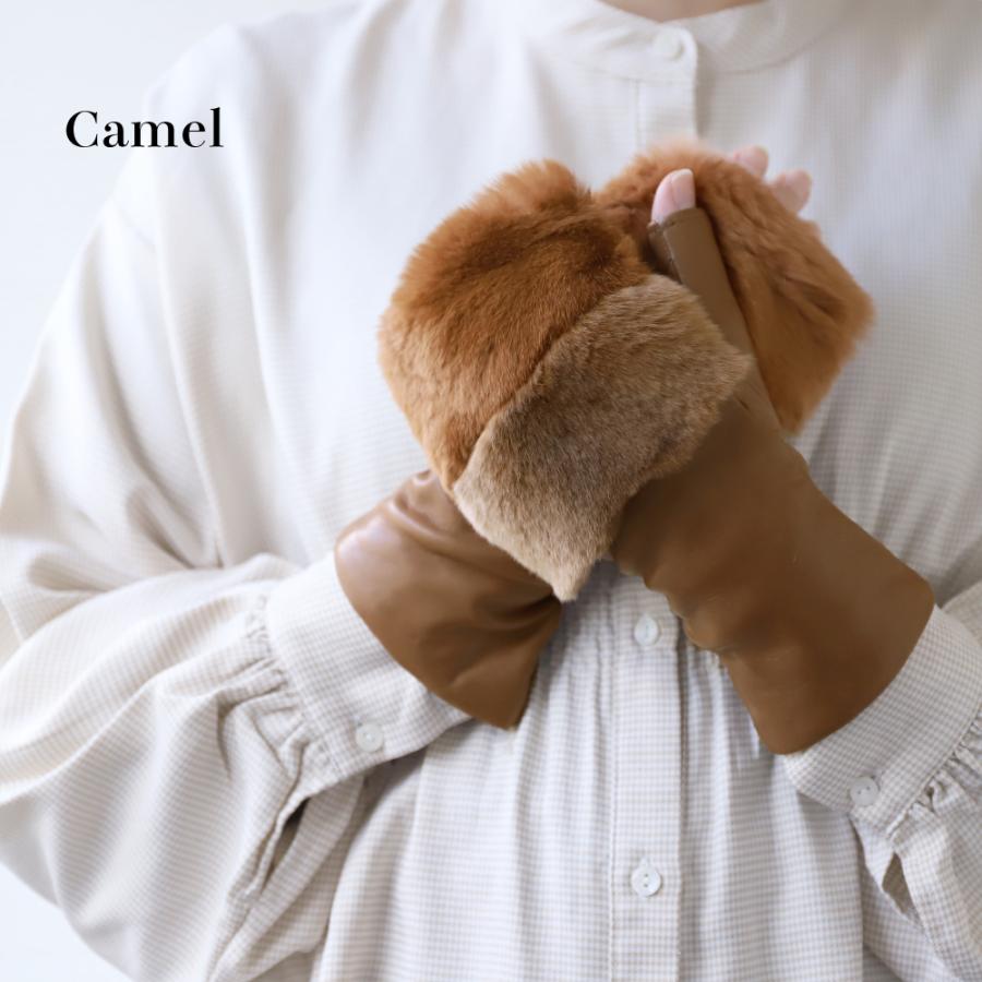 lepre 100%カシミヤライン　ラビットファー使用イタリア製　女性用　革手袋 lepre 100%カシミヤライン ラビットファー使用イタリア製 女性用 革