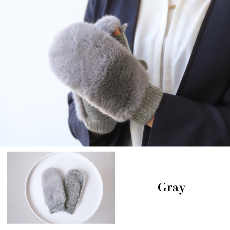 手袋 レディース ミトン ハンドウォーマー カシミヤ100％ 指ぬき ファー付 ブランド ピアッツァインモーダ |  | 07
