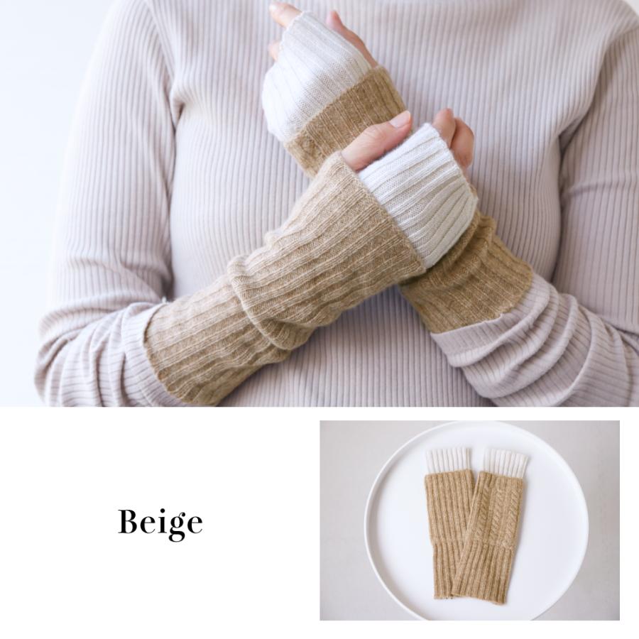 ハンドウォーマー カシミヤ レディース 秋 冬 フィンガーレス 指なし スマホ対応 男女兼用 |  | 05