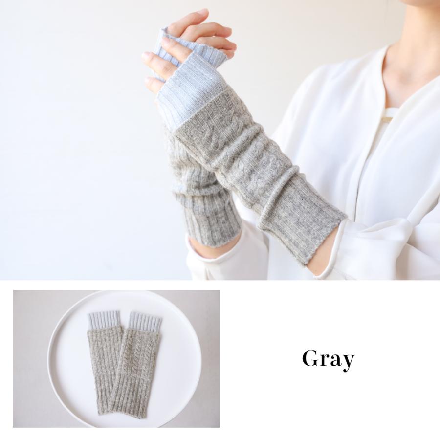 ハンドウォーマー カシミヤ レディース 秋 冬 フィンガーレス 指なし スマホ対応 男女兼用 |  | 06