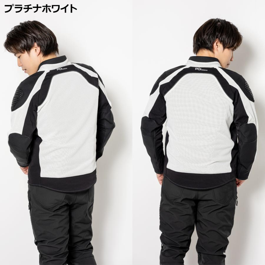 バイク ジャケット 夏 プロテクター  2色/4サイズ おしゃれ メンズ レディース スポルトプロテクティブ メッシュジャケット POi DESIGNS PMJ-02 | ブランド登録なし | 12