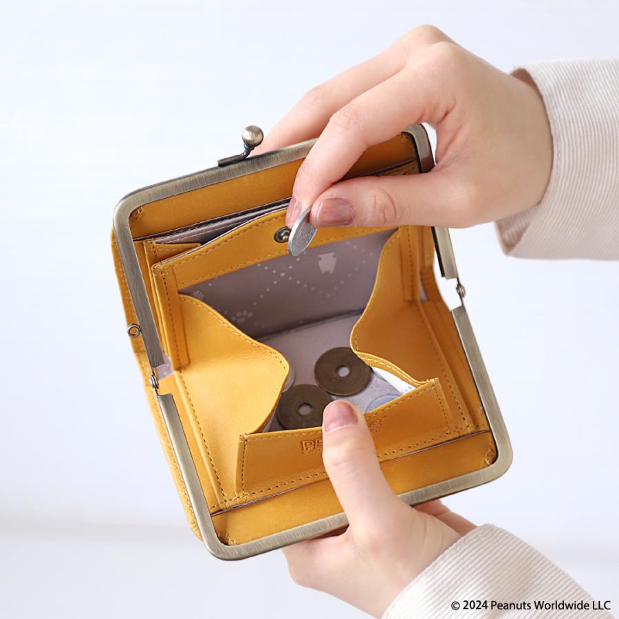 二つ折り財布 レディース スヌーピー 本革 牛革 ブランド がま口 PEANUTS ピーナッツ | PEANUTS | 08