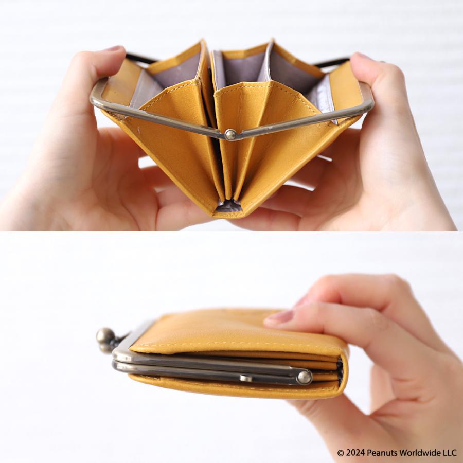 二つ折り財布 レディース スヌーピー 本革 牛革 ブランド がま口 PEANUTS ピーナッツ | PEANUTS | 09