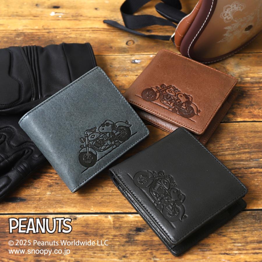 二つ折り財布 コンパクト レディース メンズ スヌーピー Joe Cool 小銭入れ 本革 カードケース ウォレット ブランド おしゃれ SNOOPY PEANUTS ピーナッツ 牛革 | PEANUTS