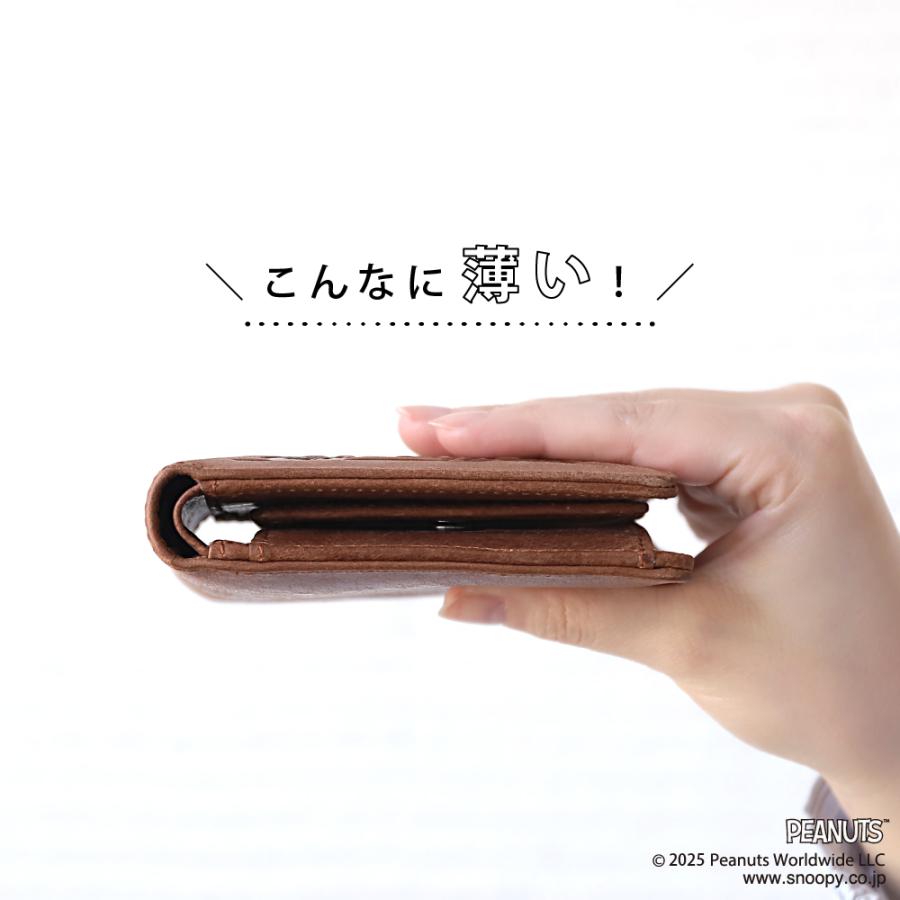 二つ折り財布 コンパクト レディース メンズ スヌーピー Joe Cool 小銭入れ 本革 カードケース ウォレット ブランド おしゃれ SNOOPY PEANUTS ピーナッツ 牛革 | PEANUTS | 03