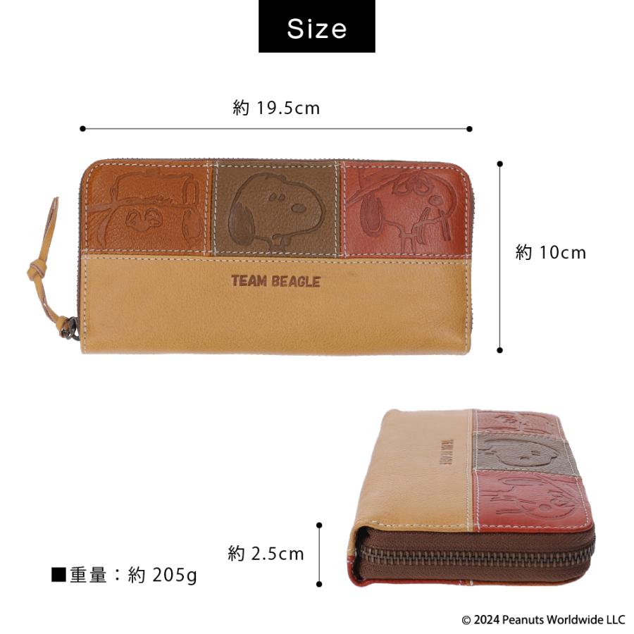 長財布 レディース 牛革 本革 スヌーピー ラウンドファスナー 大容量 TEAM BEAGLE PEANUTS ピーナッツ | PEANUTS | 06