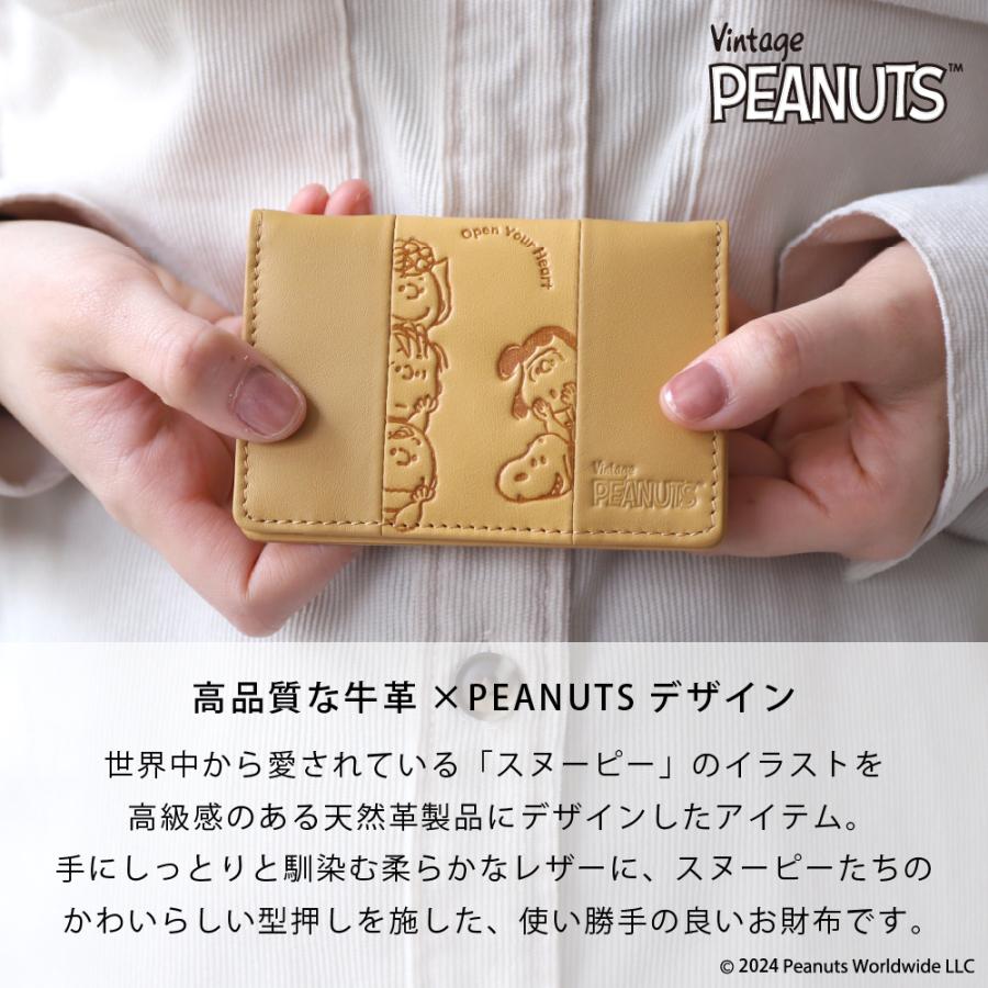 カードケース 定期入れ レディース スヌーピー 本革 牛革 オープンユアハート PEANUTS ピーナッツ | PEANUTS | 01