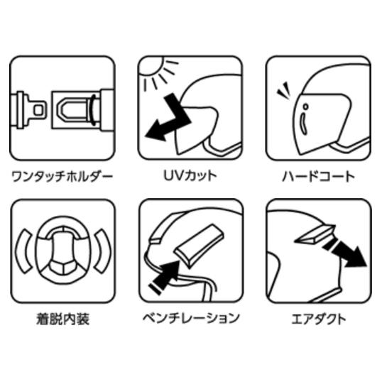 ヘルメット バイク ジェット メンズ レディース リード工業 LEAD 全排気量対応 ストリート オフロード SG規格 PSC規格 UVカット エアダクト シールド付き | リード工業 | 14