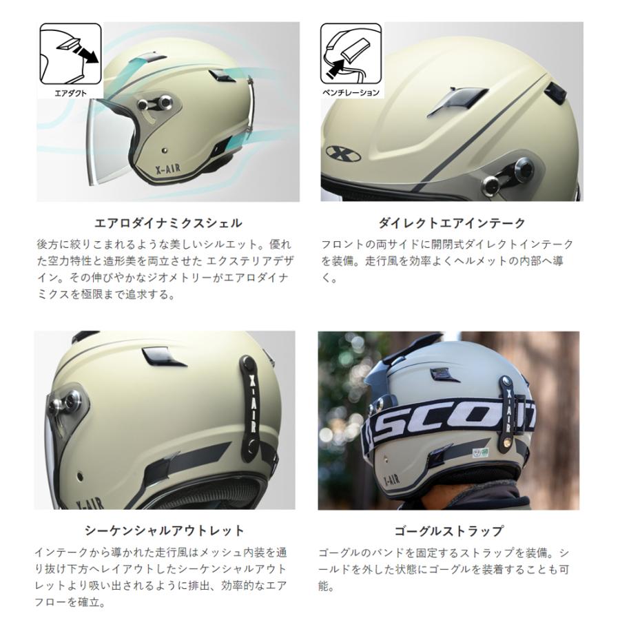 ヘルメット バイク ジェット メンズ レディース リード工業 LEAD 全排気量対応 ストリート オフロード SG規格 PSC規格 UVカット エアダクト シールド付き | リード工業 | 04