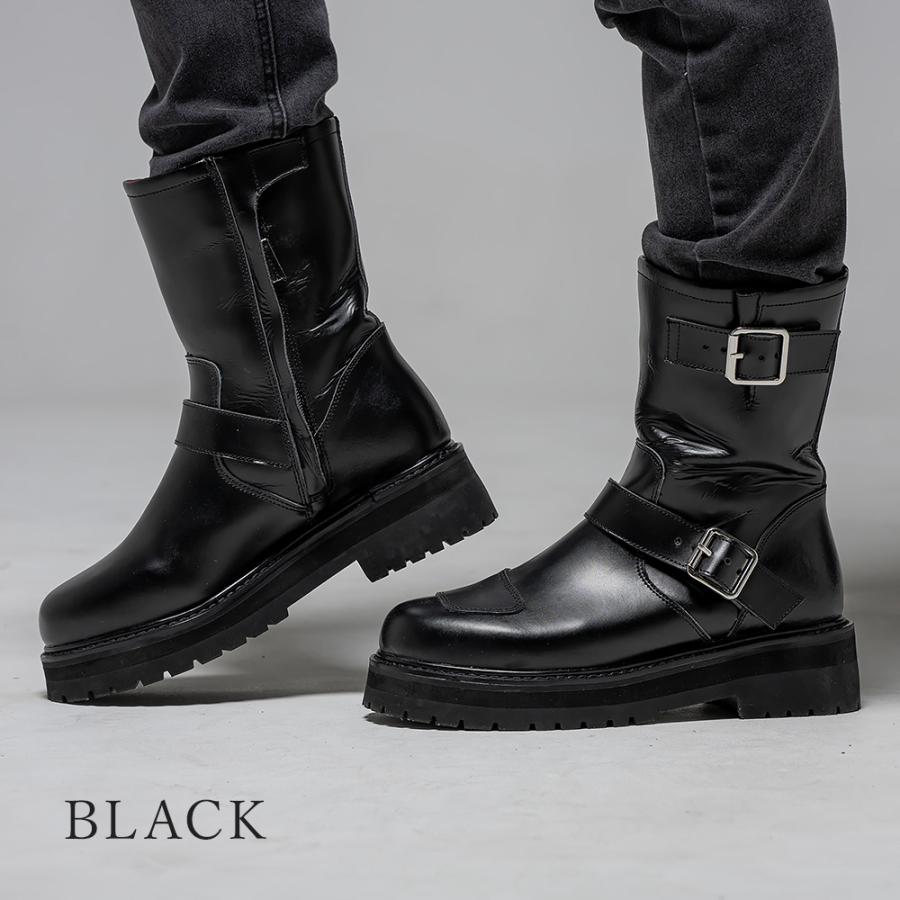 レディース バイク用 防水 ライディングブーツ 厚底 2カラー/6サイズ ハイソール エンジニアブーツ レインブーツ 女性専用設計 本革シフトガード付き | Rosso StyleLab | 04