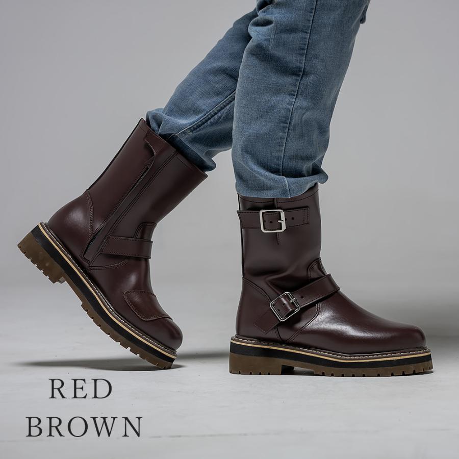 レディース バイク用 防水 ライディングブーツ 厚底 2カラー/6サイズ ハイソール エンジニアブーツ レインブーツ 女性専用設計 本革シフトガード付き | Rosso StyleLab | 06