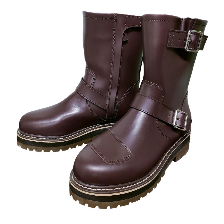 レディース バイク用 防水 ライディングブーツ 厚底 2カラー/6サイズ ハイソール エンジニアブーツ レインブーツ 女性専用設計 本革シフトガード付き | Rosso StyleLab | 02