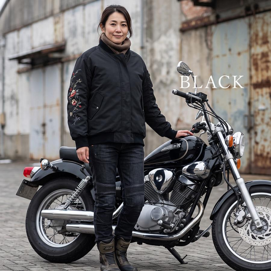 ★ RossoStyleLab ロッソ バイクプロテクター レディース 刺繍 26秋冬最新モデル】レディース バイク ライトミリタリージャケット