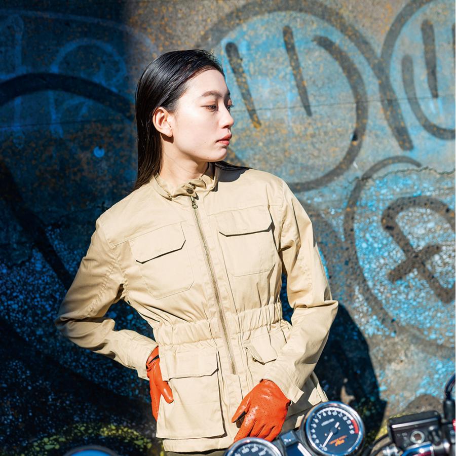 レディース バイク用 春夏 ミリタリージャケット 3カラー/4サイズ 肩 肘 脊椎 胸部 プロテクター付属 Rosso StyleLab ロッソスタイルラボ ROJ-107 バイク | Rosso StyleLab | 08