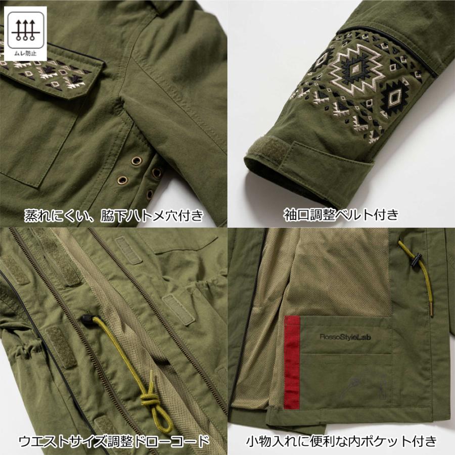 春 夏 モデル バイク レディース ジャケット 3色 / 4サイズ ミリタリージャケット 肩 肘 脊椎 胸部 プロテクター付属 Rosso StyleLab ロッソスタイルラボ ROJ123 | Rosso StyleLab | 10