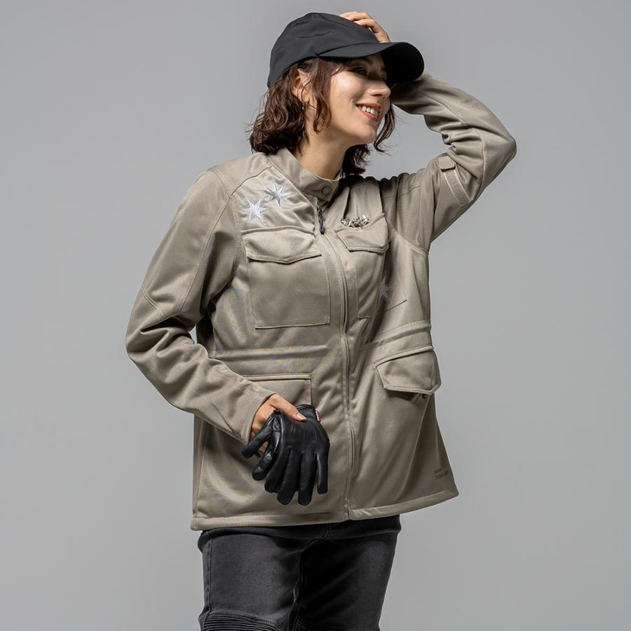 【2026春夏新作】RossoStyleLab レディース バイク メッシュジャケット 夏用 フルメッシュ ミリタリー プロテクター標準装備 女性用 ジャケット 大きいサイズ | Rosso StyleLab | 03