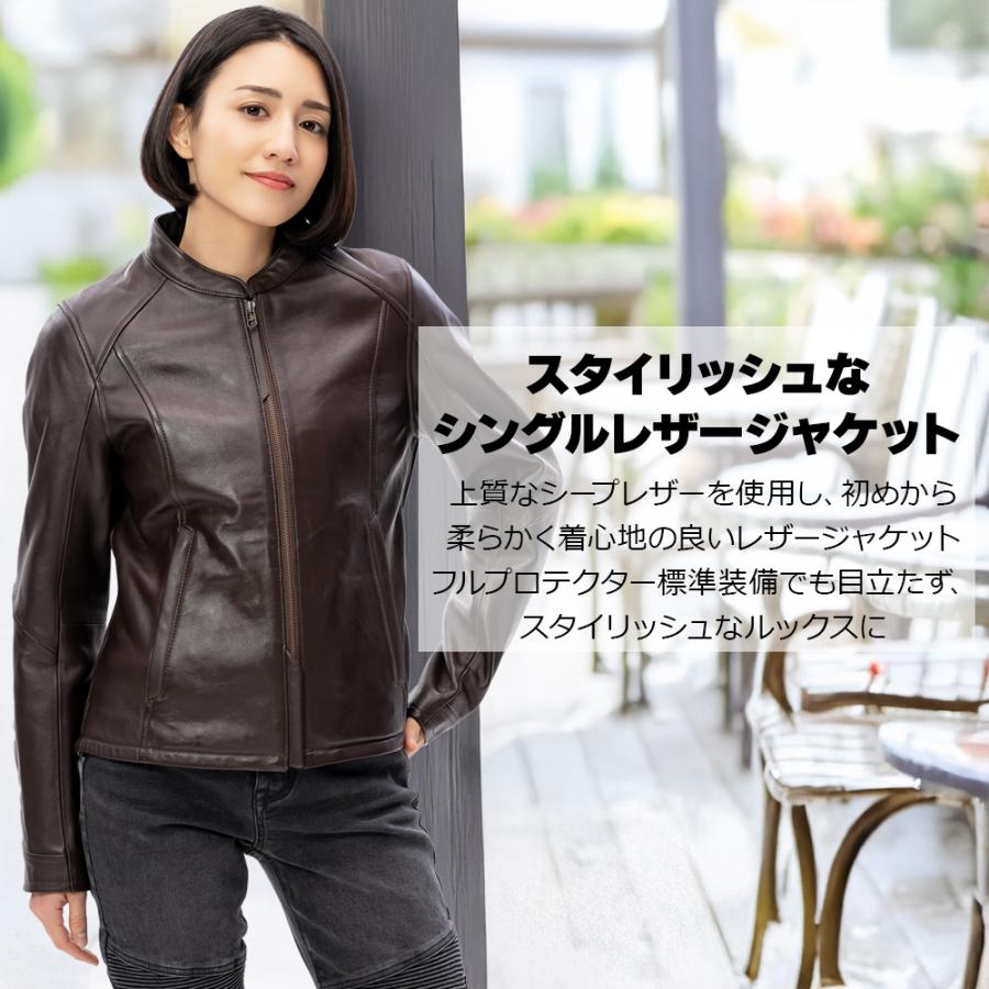 レディース バイク ジャケット オールシーズン 3カラー 4サイズ 着脱式 プロテクター 付き シングルレザージャケット Rosso StyleLab ロッソスタイルラボ ROL17 | Rosso StyleLab | 01