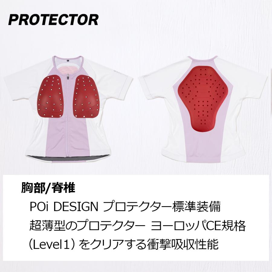 レディース バイク プロテクター インナー CE 胸部 脊椎 肩 半袖 女性用 Rosso StyleLab ROPRO11 プロテクトインナー POi DESIGN 軽量 薄型 バイクウェア 自転車 | Rosso StyleLab | 12
