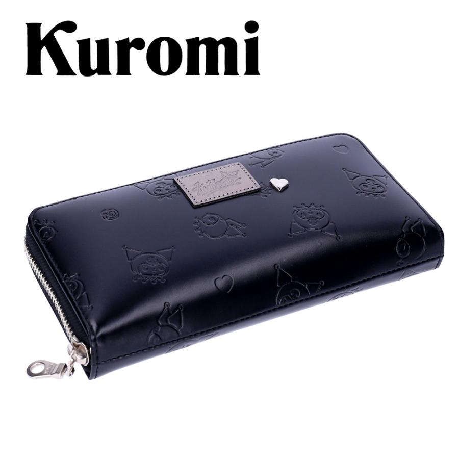 新品　サンリオ×ナダヤ コラボ　クロミ　財布 長財布 ウォレット ブラック 黒 本革 ラウンドファスナー　日本限定品 クロミ KUROMIクロミ財布 Sanrioサンリオキャラクター 本革 レディース