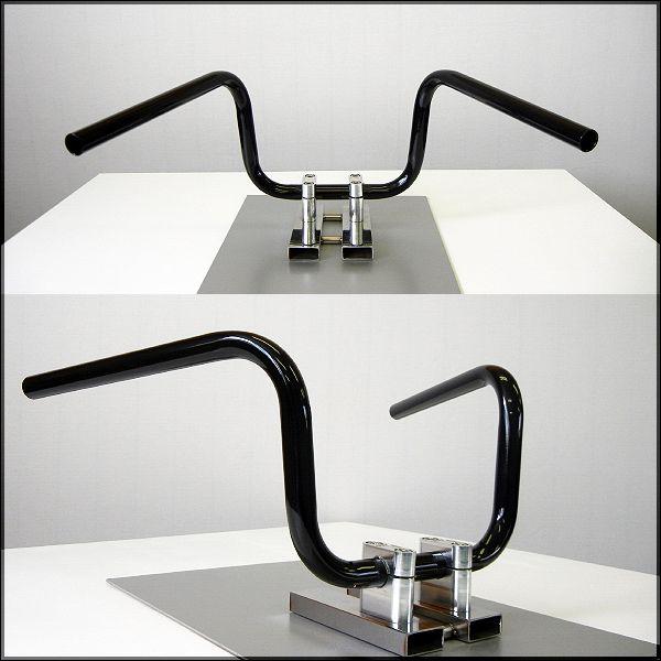 チョッパーバーLOW  20cm  ブラックハンドル 艶有り  中型車・大型車汎用品 | ブランド登録なし | 01