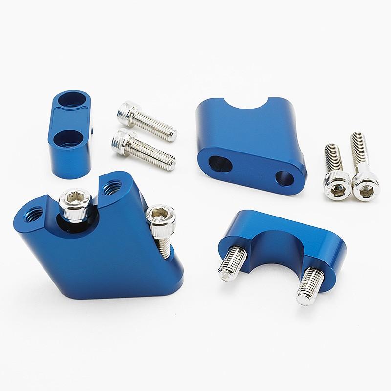 アルミ削り出し セットバックホルダー ブルー  カワサキ車用  ハンドルポジションの変更用 | ブランド登録なし | 01