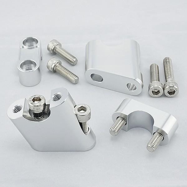 アルミ削り出し セットバックホルダー シルバー  カワサキ車用  ハンドルポジションの変更用 | ブランド登録なし | 03