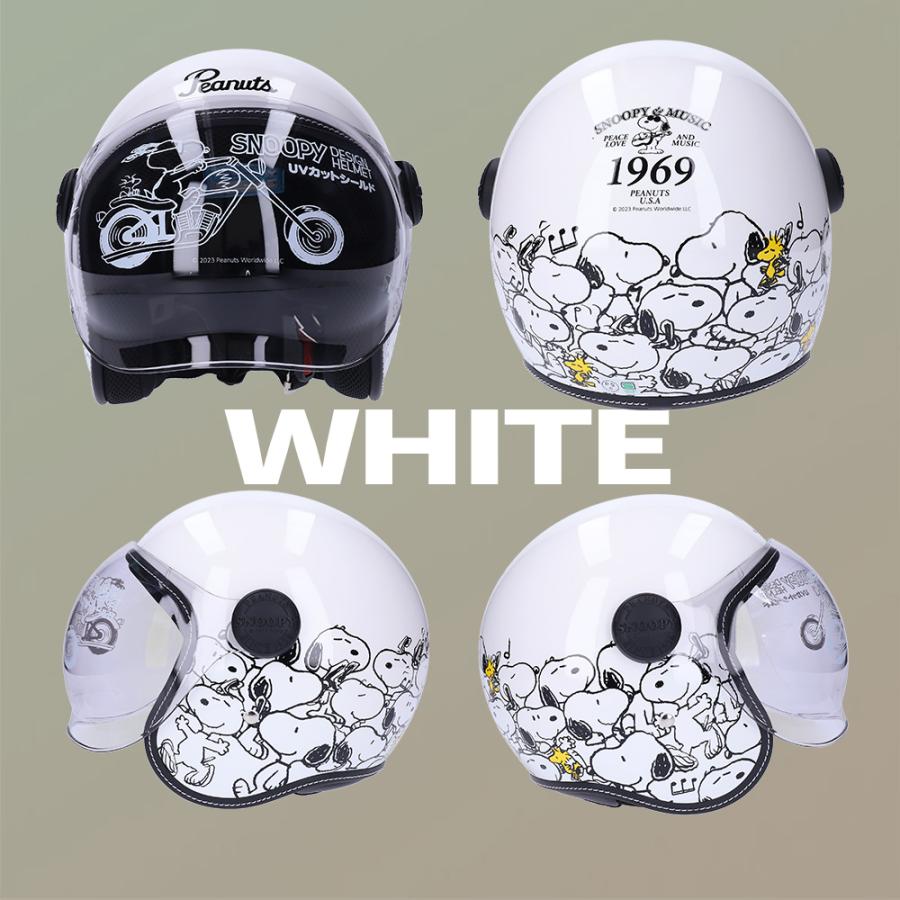 PEANUTS (ピーナッツ)スヌーピー バイク用ヘルメット SNJ-SLD SNOOPY（スヌーピー） バイク ヘルメット ジェット タイプ シールド