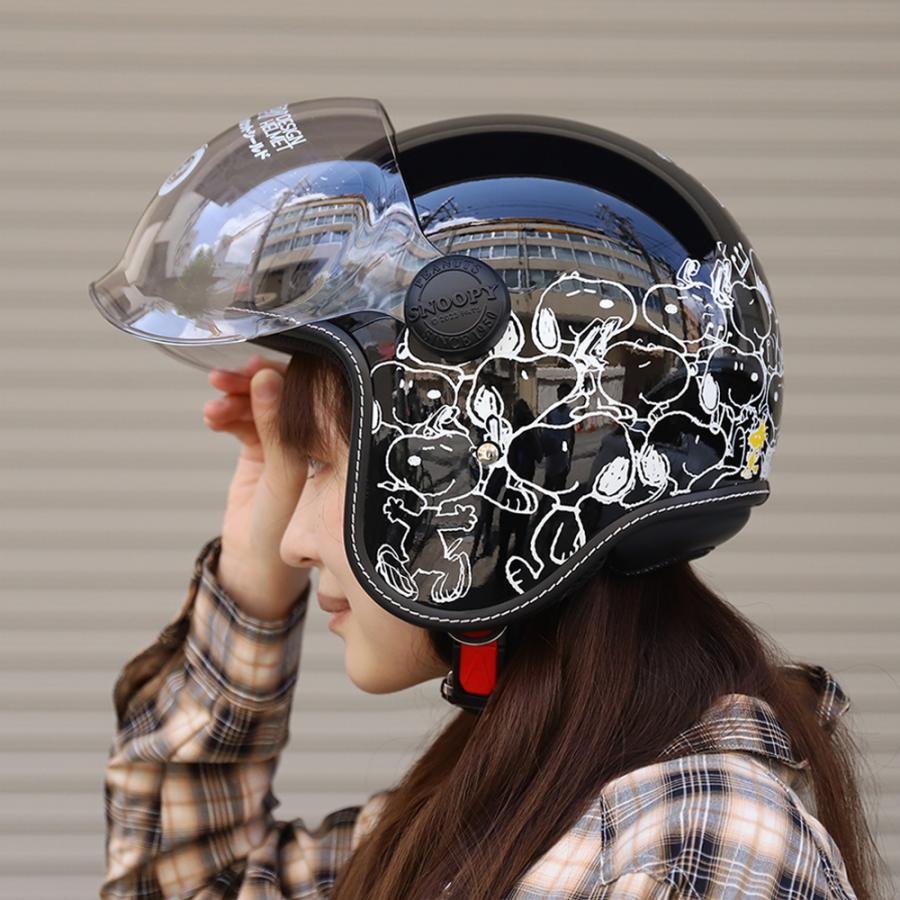 SNOOPY（スヌーピー） バイク ヘルメット ジェット タイプ シールド