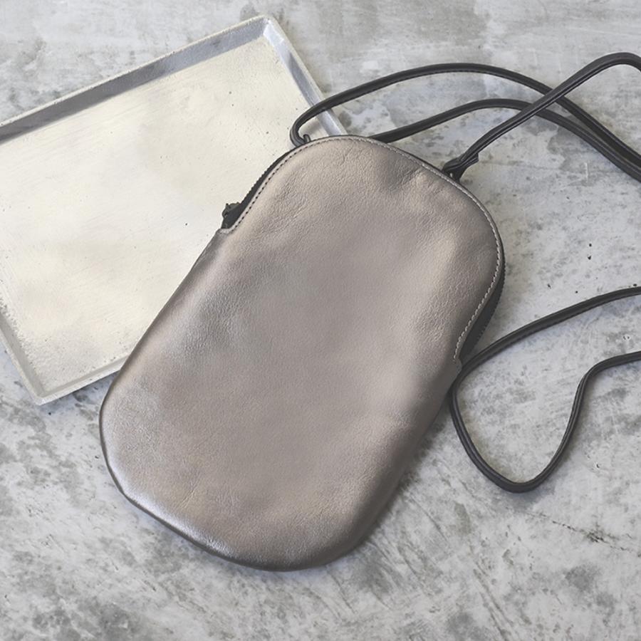 ショルダーポーチ 天然皮革 牛革 スマホポシェット カード入れ レディース 高級 S.O.A Gunmeta ショルダーバッグ |  | 08